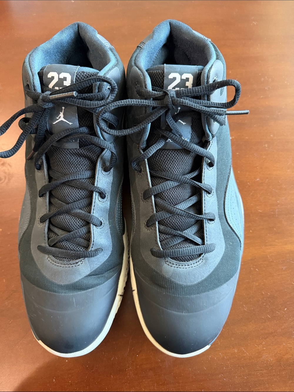 Jordan Black and White 23 Mid-Top Sneakers